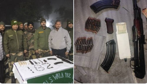 'BSF seized a consignment of arms & ammunition smuggled by a Pakistani drone'